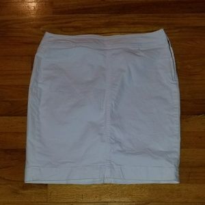 Ann Taylor Loft White Denim Skirt